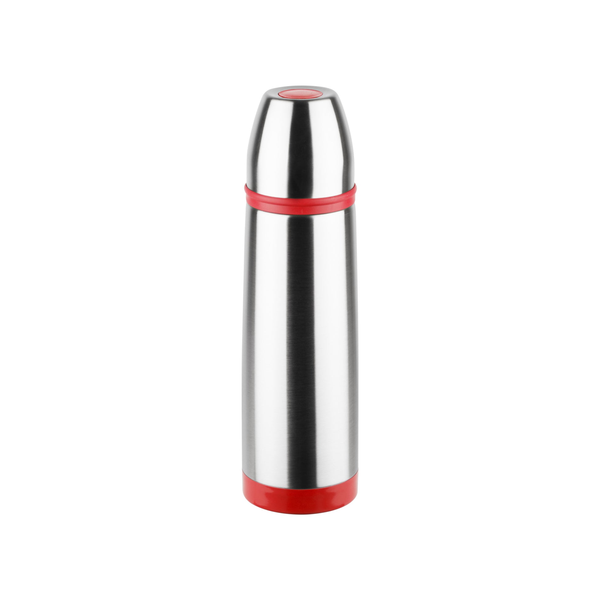 Termos inox 0.8L Floria ZLN-1815,Rosu/Inox Buton de inchidere ermetica antiscurgere,