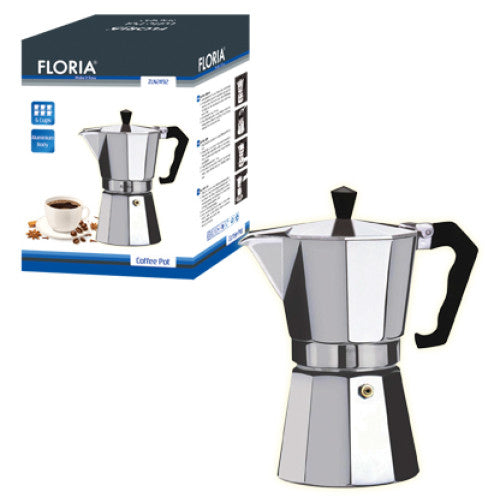 Cafetiera Espresso Floria ZLN-2485, 3 cesti, 150 ml, Ø8 cm, aluminiu, Argintiu
