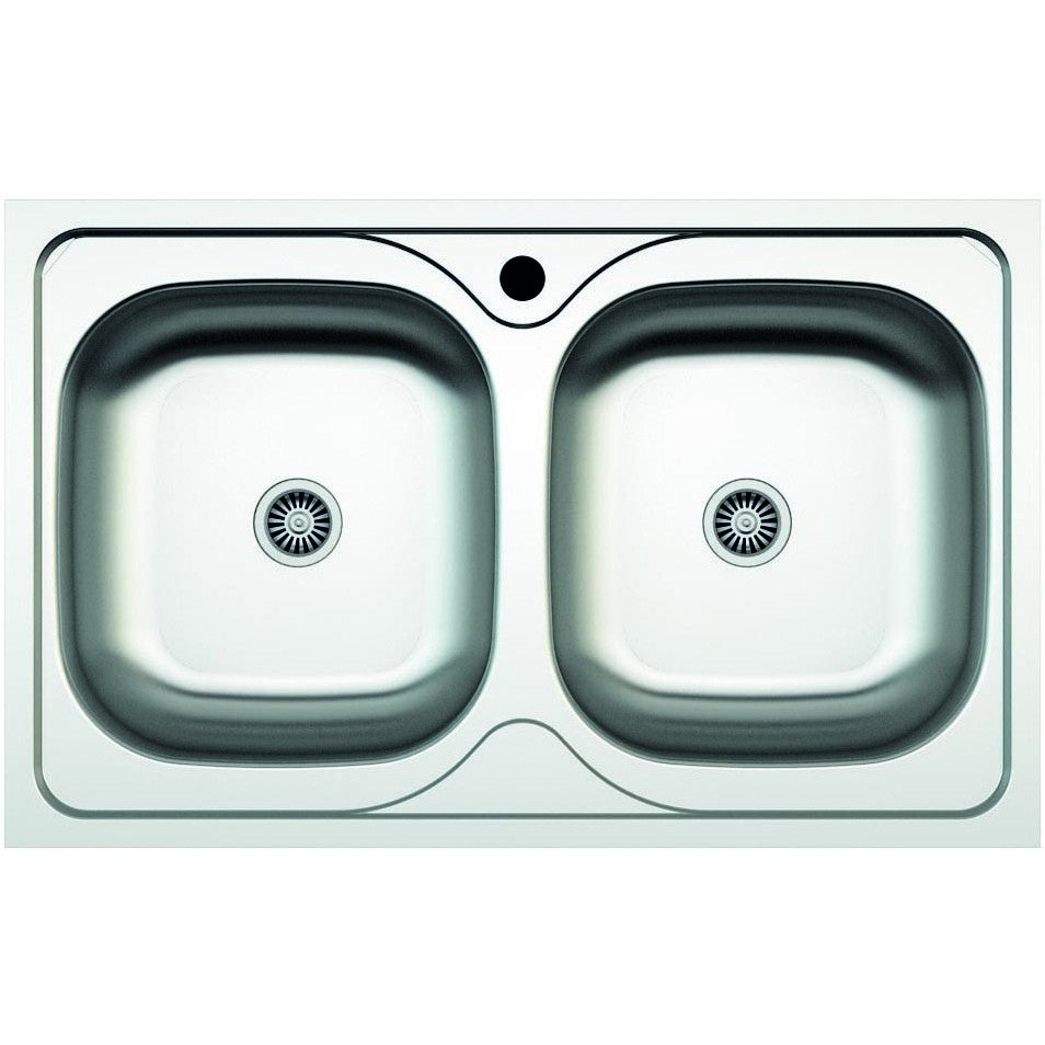 Chiuveta  ZLN-2975 cu doua cuve pentru blat Z-INOX , Inox satinat, 50x80 cm