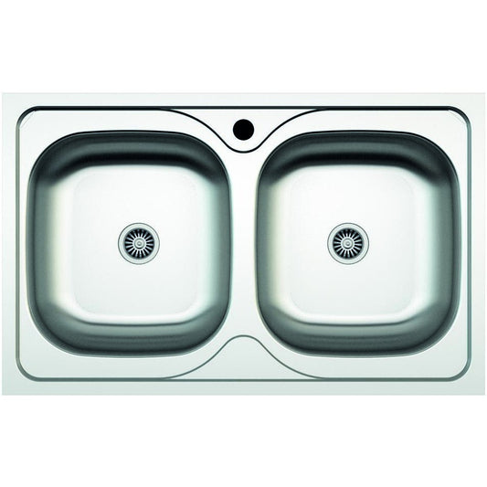 Chiuveta  ZLN-2975 cu doua cuve pentru blat Z-INOX , Inox satinat, 50x80 cm