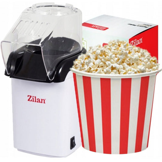 Aparat Pentru Popcorn Zilan ZLN-8044,Alb Putere 1200W, sistem cu jet de aer cald