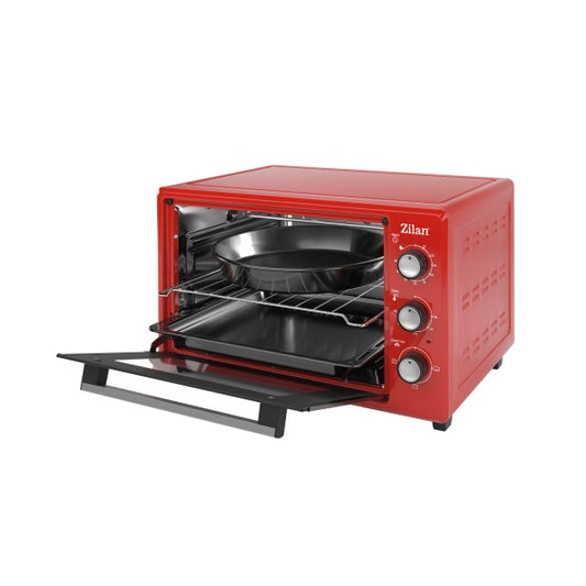 ELECTROCASNICE - Cuptor electric Zilan ZLN5322 Gusto, Capacitate 35L, Temperatura maxima 250C, Timer, Element incalzire ascuns, Putere 1800W, Rosu