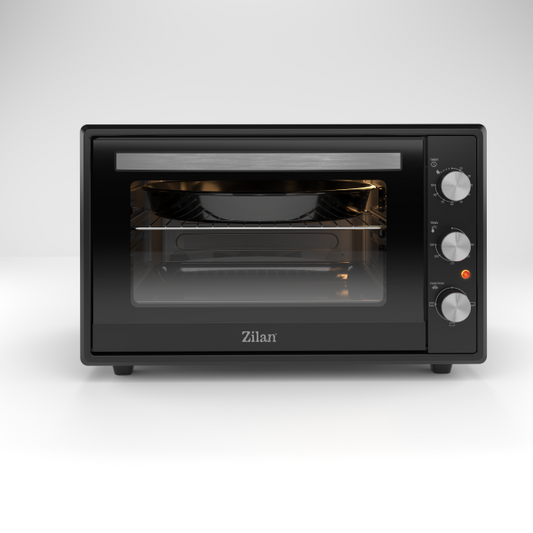Cuptor electric Zilan ZLN5323 Gusto, Capacitate 35L, Temperatura maxima 250C, Timer, Element incalzire ascuns, Putere 1800W, Negru
