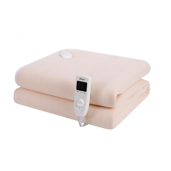 Patura ZLN-4114 crem cu incalzire electrica Soft Polar Fleece, 150X80 cm, 60 W, Temporizator 1-10 ore, ZILAN , Crem